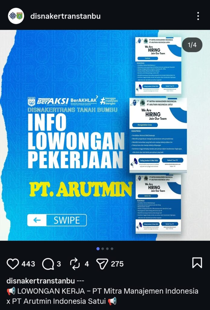 Info loker mei tanah bumbu